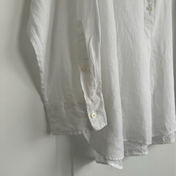 Lauren Ralph Lauren Linen Shirt Womens Sz 3XL White Tunic Long Sleeve Minimalist - Picture 5 of 11